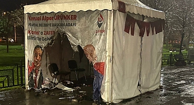 Kartal'da Zafer Partisi'ne Ait Seçim Çadırı Ateşe Verildi