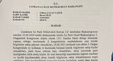 İYİ Partili Rıdvan Uz'un Delege Listelerinde Usulsüzlük Olduğu İddiasıyla Yaptığı İtiraz Reddedildi