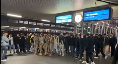 Kürtçüler Hannover Tren Garı'nda Terör Örgütü Propagandası Yaptı