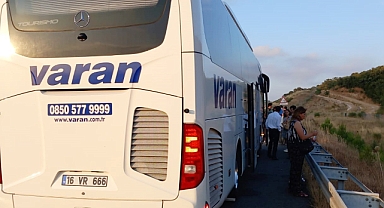 Yangın Çıkan Otobüsle Yola Devam Ettiler