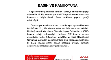 Sakarya'da Senegal Uyruklu Şahıs Maymun Çiçeği Riskiyle Karantinaya Alındı: İl Sağlık Müdürlüğü, Maymun Çiçeği Hastası Olmadığını Açıkladı