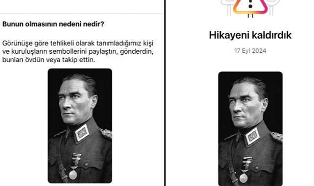 Instagram Mustafa Kemal Atatürk Paylaşımını 'Tehlikeli Kişi' Olarak Tanımladı, Fotoğrafı Kaldırdı