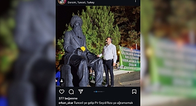 Konuş, Sen Nerelisin: CHP Çiğli İlçe Başkanı Erkan Akar, Hain Kürtçü Mürteci Seyit Rıza'nın Heykelini Ziyaret Etti