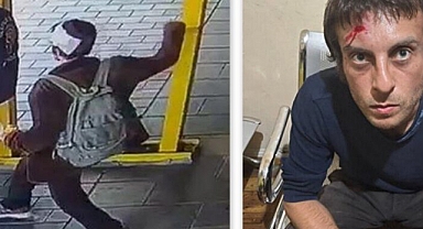 Beyoğlu'nda Yoldan Geçerken Bir Anda Polise Bıçakla Saldıran Manyak Gözaltına Alındı
