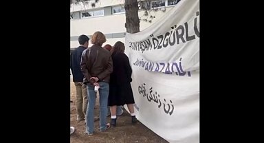 TUSAŞ'a Saldırı Düzenlenirken ODTÜ'de Bebek Katili Öcalan'a Ait Olan 'Jin, Jiyan, Azadi' Sloganının Olduğu Pankartı İndiren Kadın Öğrenci Saldırıya Uğradı