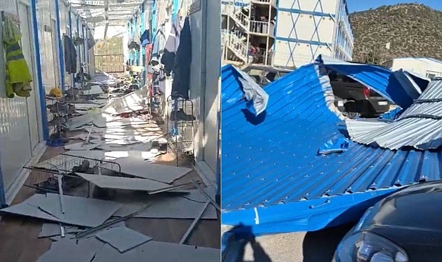Mersin'de Fırtına | İşçilerin Kaldığı Prefabrik Evin Çatısını Uçtu: 1 Kişi Öldü, 5 Kişi Yaralandı