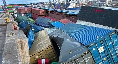 Ambarlı Limanı'nda Konteyner Gemisi Yan Yattı