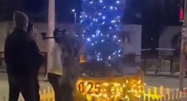 Küçükçekmece Belediyesi Tarafından Süslenen Yılbaşı Ağacı Bir Grup Şehir Eşkıyasının Baltalı Saldırısına Uğradı