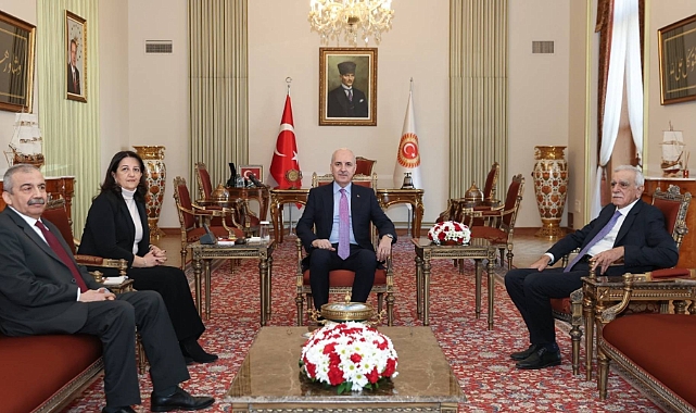 Kürtçü DEM Parti Heyeti, AKP'li TBMM Başkanı Numan Kurtulmuş'u Ziyaret Edip Bebek Katili Öcalan'la Görüşmeyi Anlattı