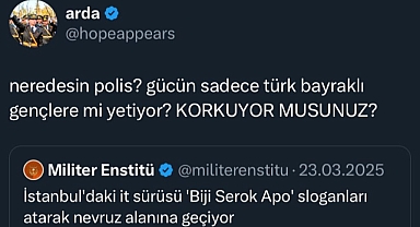 'Biji Serok Apo Sloganı Atılırken Neredesin Polis, Gücün Türk Bayraklı Gençlere Mi Yetiyor' Yazan 18 yaşındaki Genç, Sabah Saatlerinde Evinden Gözaltına Alındı