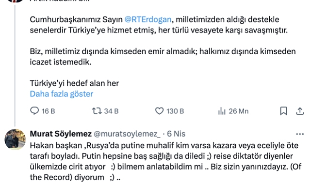 TRT Muhabirinden Skandal Paylaşım: İktidara, Eli Kanlı Diktatör Putin'in Yöntemlerini Tavsiye Etti