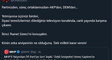 İYİ Partili Cenk Özatıcı'dan, AKP ve DEM'in Süreç Ortağı MHP'li Yalçın'a Canlı Yayın Daveti: 'Yetmiyorsa Üçünüz Birden'