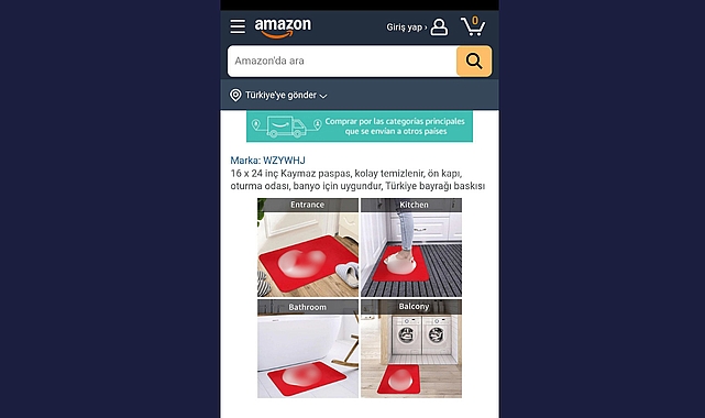 E-Ticaret Platformu Amazon’da Skandal: Fransız Satıcı Türk Bayrağını Paspas Deseni Yaptı