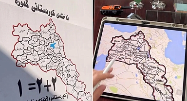 Kürtçü Faşizm Hayal Dünyasında Yaşamaya Devam Ediyor: Irak'ın Kuzeyinde Bölünmüş Türkiye Haritası Kullanıldı