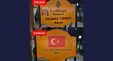 Vatansever Türk Gençleri Çankaya Belediyesi’ni 'Zahmete Sokmadı': Şehit Üsteğmen Ege Akar Yazılı Park Tabelası Hediye Ettiler