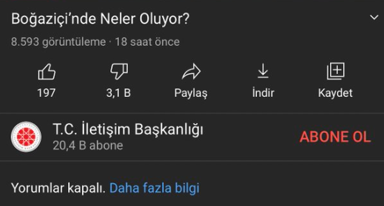 İfade Özgürlüğünden Bahsettikleri Videoyu Yoruma Kapattılar