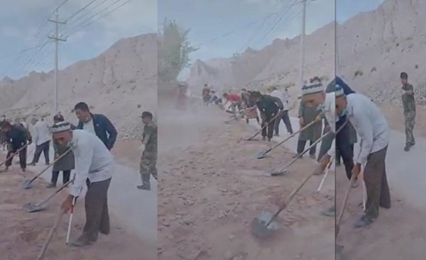 Yaşlı Uygurları BingTuan Askerleri Zorla Çalıştırıyor