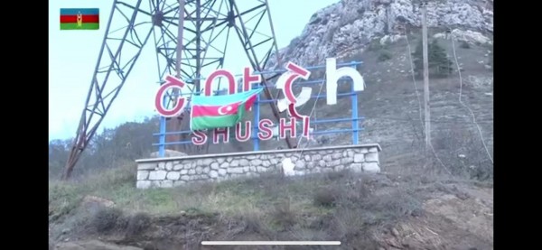 Ermeni İşgalinden Kurtarılan Şuşa'ya Azerbaycan Bayrağı Dikildi