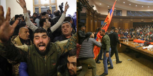 Ermenistan'da Halk Hükümet Binasını Bastı