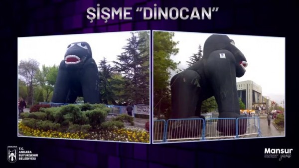 Mansur Yavaş: Melih Gökçek'in Yaptırdığı 'Eser' Şişme Dinocan