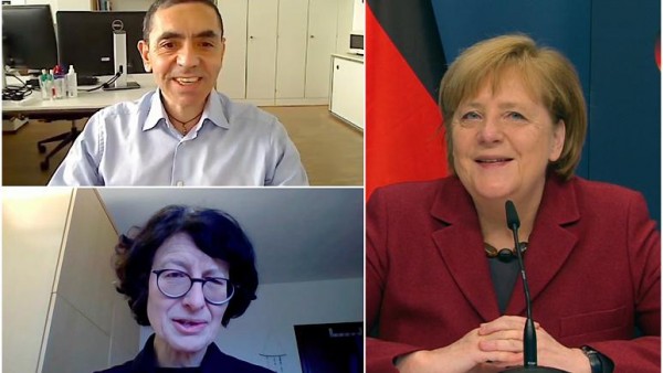 Merkel Özlem Türeci ve Uğur Şahin'e: Gurur Duyuyoruz