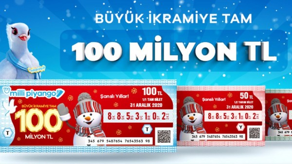 Milli Piyango'da Büyük İkramiye 100 Milyon Lira