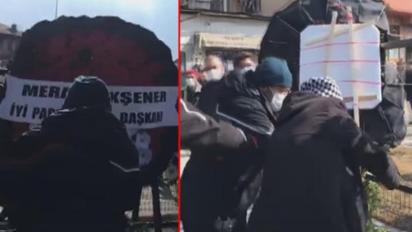 Şehit Cenazesinde Akşener'in Gönderdiği Çelenge Saldırıldı