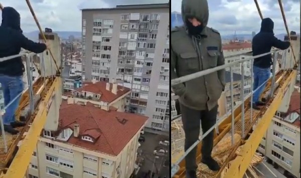 Ücretleri Eksik Ödenen İşçiler ''Vinç'' Eylemi Başlattı