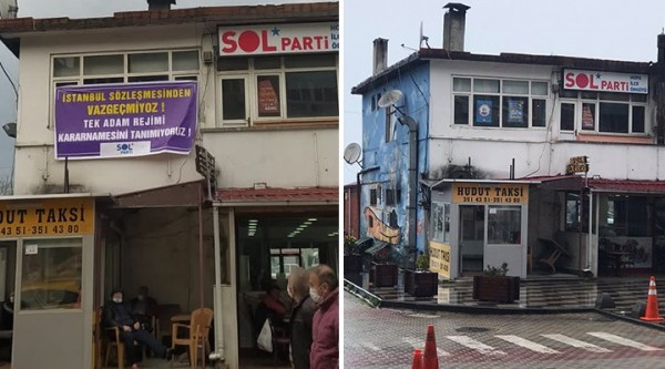 Polis, İstanbul Sözleşmesi Pankartını Söktü