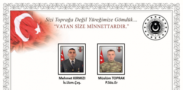 Pençe-Yıldırım Harekatında 2 Askerimiz Şehit Oldu