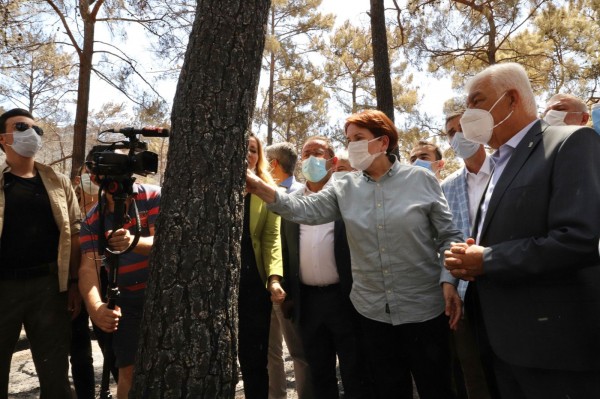 Meral Akşener, Marmaris'teki Yangın Bölgesinde İncelemede Bulundu