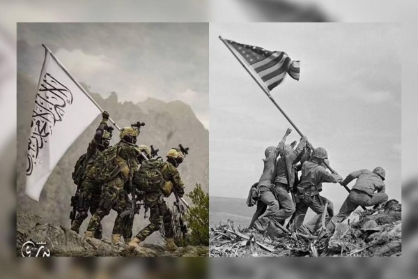 Taliban, ABD'ye Ait Ekipmanlarla Iwo Jima Fotoğrafını Canlandırdı