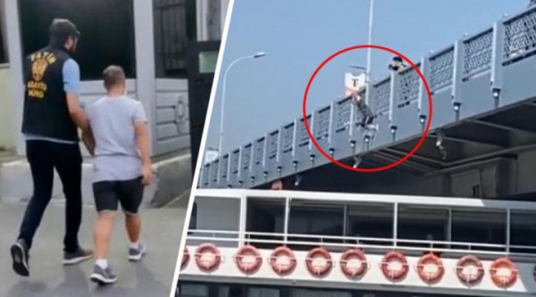 Köprüden Gemiye Atlayan Fenomen Gözaltına Alındı