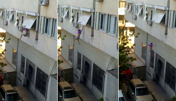 Bir Kadın Rehin Alındığını Söyleyerek Camdan Atladı