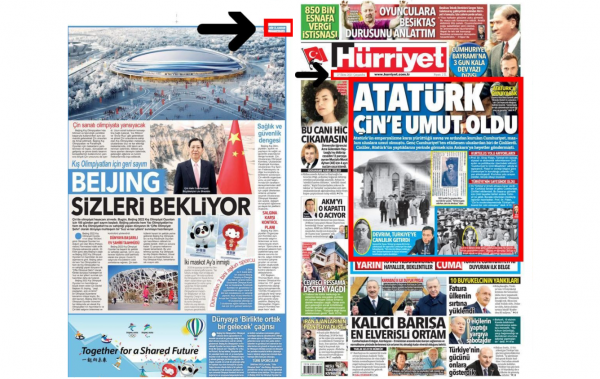 Hürriyet, Çin'den İki Gün Üst Üste Reklam Aldı