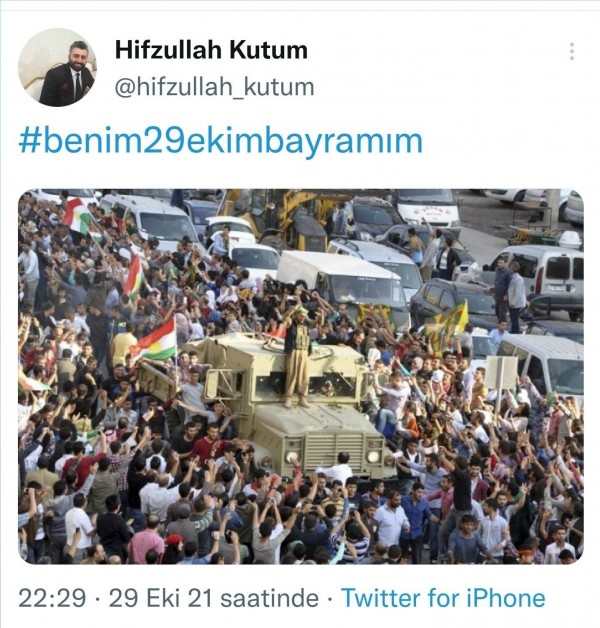 29 Ekim'de 'Kürdistan' Paylaşımı Yapan Akademisyene 'Uyarı' Cezası