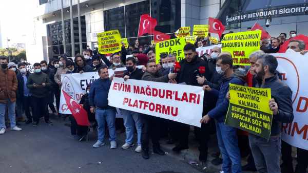 'Evim' Mağdurlarından TMSF Önünde Protesto