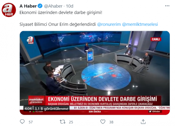 A Haber: Ekonomi Üzerinden Devlete Darbe Girişimi Yapılıyor