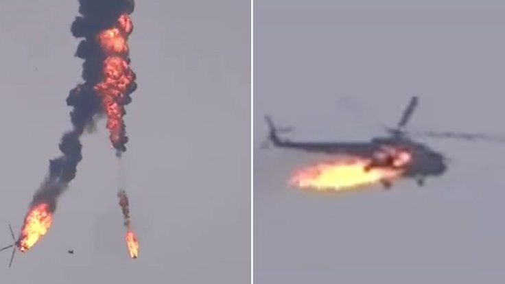 İdlib'te Suriye Helikopteri Düşürüldü