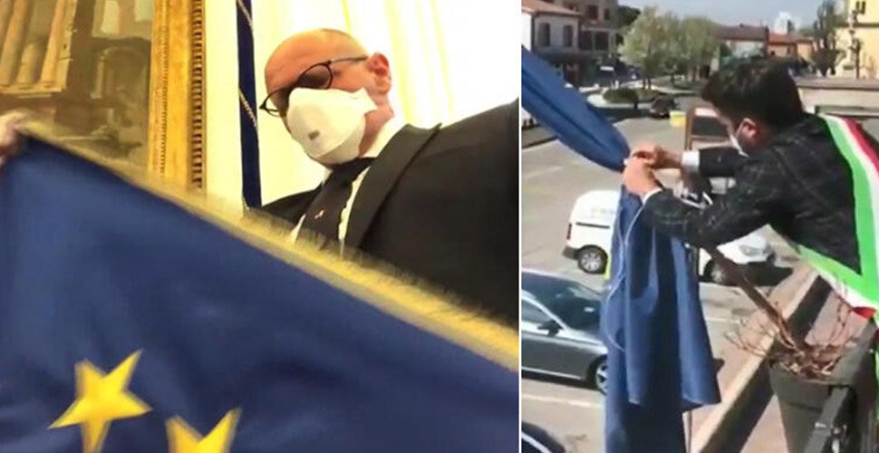 İtalyan Siyasiler AB Bayraklarını İndiriyorlar